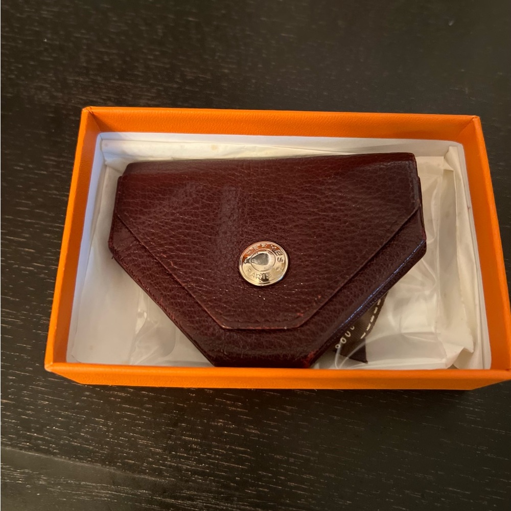 Hermès Burgundy Leather Wallet